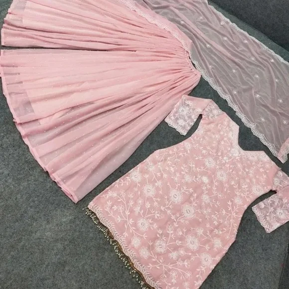 Indian Pakistani Embroidery with pearls salwar Kameez suit dupatta - Picture 3 of 6